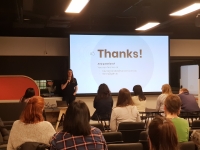 Laura Brandon from Versent speaking at Women Who Code