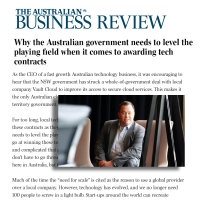 Screenshot of The Australian Business Review featuring Versent and Thor Essman